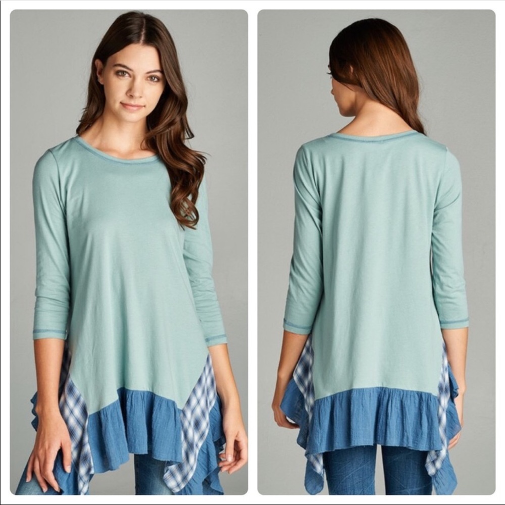 {S-L} Sky Blue Trapeze Top